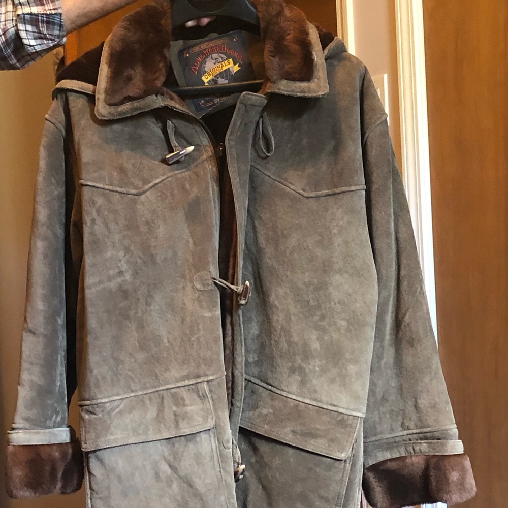 Genuine leather winter coat
